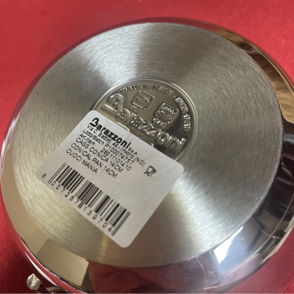 BARAZZONI S.P.A. Stainless Steel Conical Pan 14 Cm Diameter W/spout MADE ITALY - Picture 4 of 7